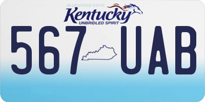 KY license plate 567UAB