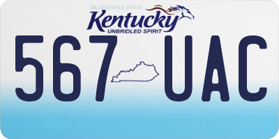 KY license plate 567UAC