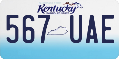 KY license plate 567UAE