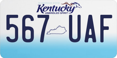 KY license plate 567UAF