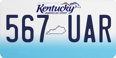 KY license plate 567UAR