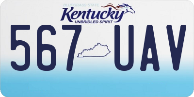 KY license plate 567UAV