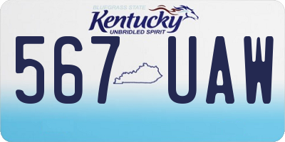 KY license plate 567UAW
