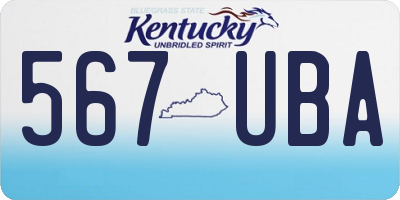 KY license plate 567UBA