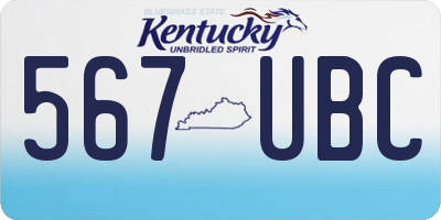 KY license plate 567UBC