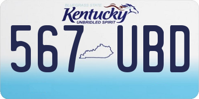 KY license plate 567UBD