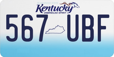 KY license plate 567UBF