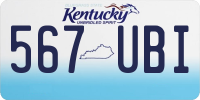 KY license plate 567UBI
