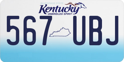 KY license plate 567UBJ