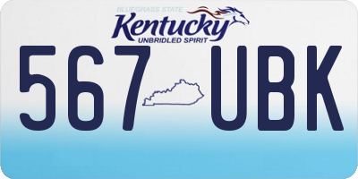 KY license plate 567UBK
