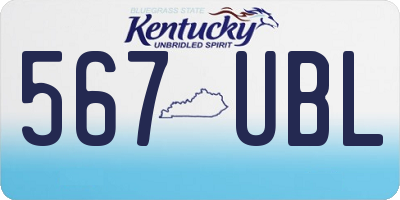 KY license plate 567UBL