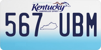 KY license plate 567UBM