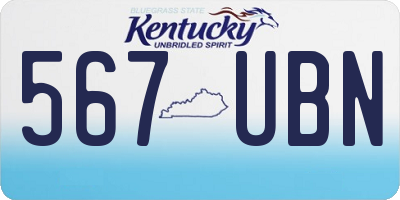 KY license plate 567UBN