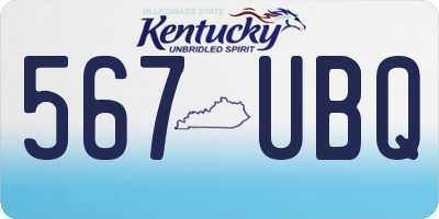 KY license plate 567UBQ