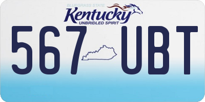 KY license plate 567UBT