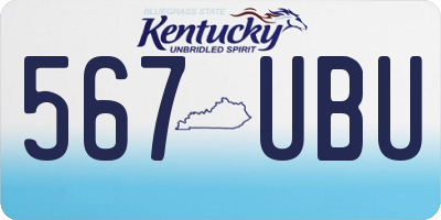 KY license plate 567UBU