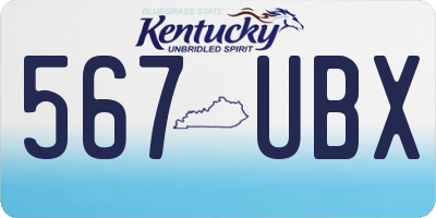 KY license plate 567UBX