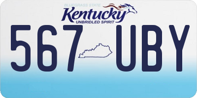 KY license plate 567UBY