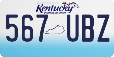KY license plate 567UBZ