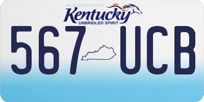 KY license plate 567UCB