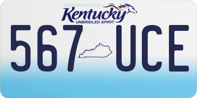 KY license plate 567UCE