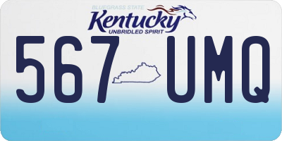 KY license plate 567UMQ