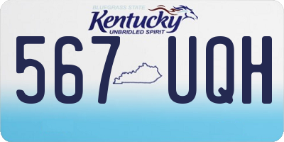 KY license plate 567UQH