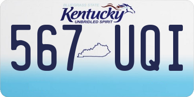 KY license plate 567UQI