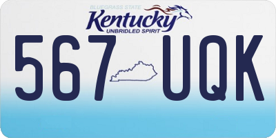 KY license plate 567UQK