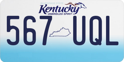 KY license plate 567UQL