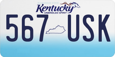 KY license plate 567USK