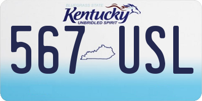 KY license plate 567USL