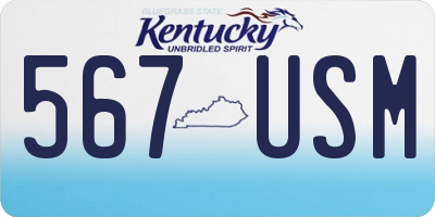 KY license plate 567USM