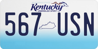 KY license plate 567USN