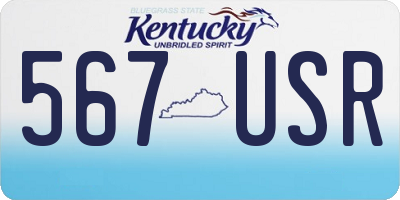 KY license plate 567USR