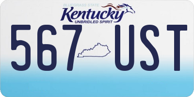 KY license plate 567UST