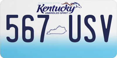 KY license plate 567USV