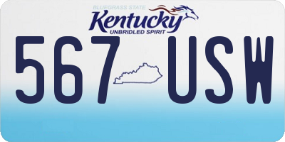 KY license plate 567USW