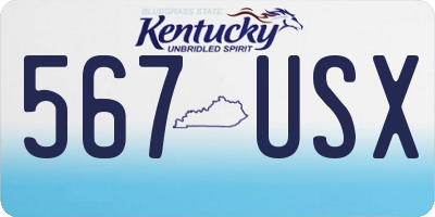 KY license plate 567USX