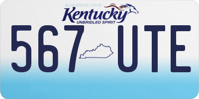 KY license plate 567UTE