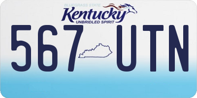 KY license plate 567UTN