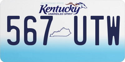 KY license plate 567UTW