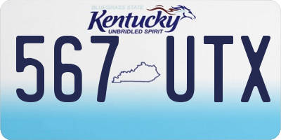 KY license plate 567UTX