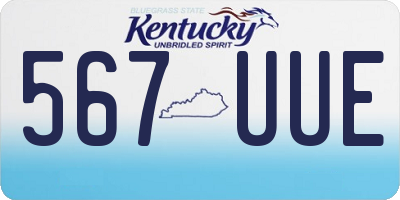 KY license plate 567UUE