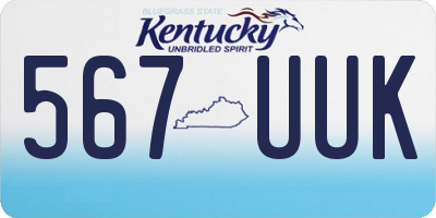 KY license plate 567UUK
