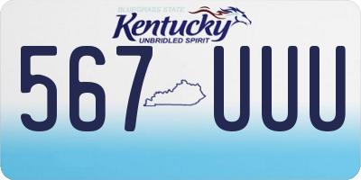 KY license plate 567UUU
