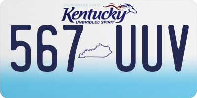KY license plate 567UUV