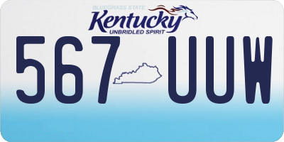 KY license plate 567UUW