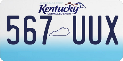 KY license plate 567UUX