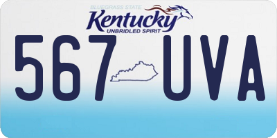 KY license plate 567UVA